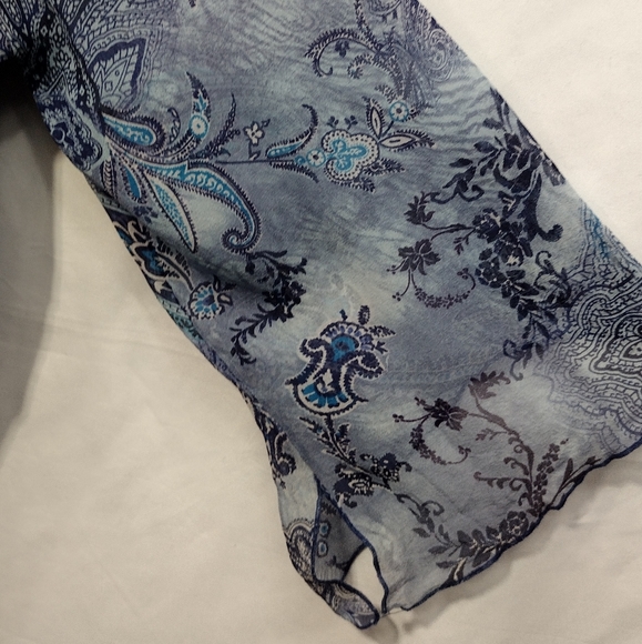 Avenue Parsley Silk Tunic Women's 18/20 Blue Floral Lined Retro 90s Y2K - Picture 5 of 9